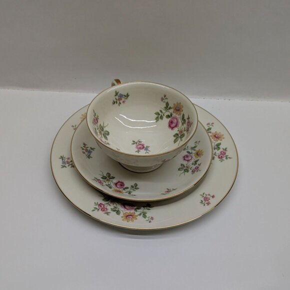 Thomas Rosenthal Germany Floral Trio Set With Gold Trim - Cup Saucer & Plate - Picture 6 of 16